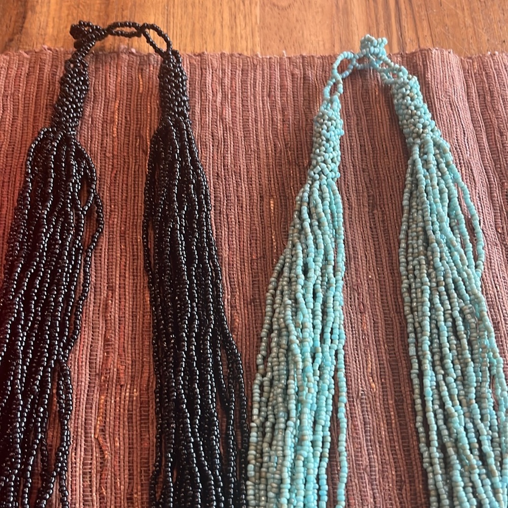 4 Solid Colored Beaded Necklace Set - image 3